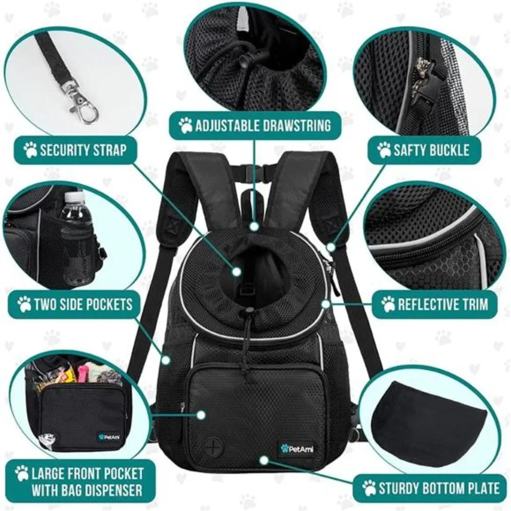 Dog Front Carrier Backpack, Adjustable Dog Pet Cat Chest Carrier Backpack